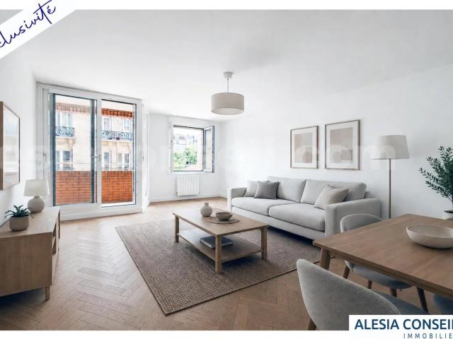 2 PIECES 48,5 m2 avec BALCONS et parking possible immeuble 199
