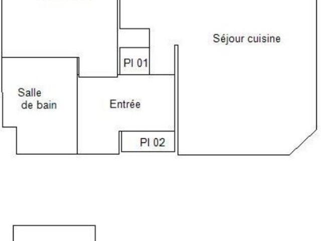 2 pièces 37,7 m² 3ème étage Colocation non autorisée