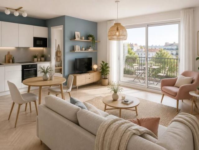 2 pièces avec balcon et parking