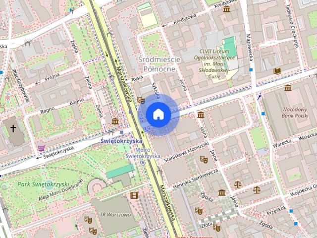 ŚCISŁE CENTRUM SUPER LOKALIZACJA, al. Jana Pawła II, przy rondzie ONZ, dwie linie metra 2 pokoje oddzielne, kuchnia oddzielna