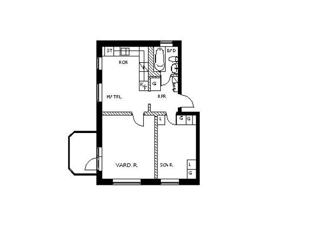 2 rum och kök 58 m² 9 075 kr