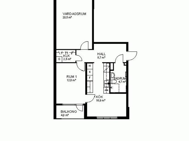 2 rum och kök 68 m² 9 062 kr