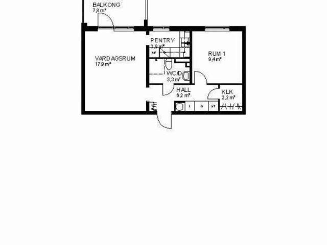2 rum och kokvrå 45 m² 6 488 kr