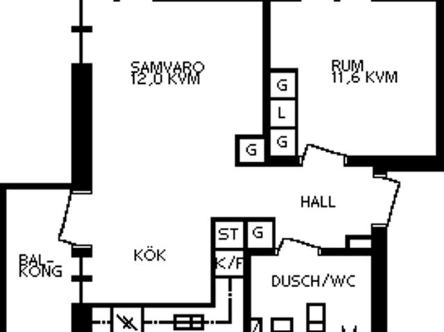 2 rums lägenhet i Umeå 44 m² 6 380 kr