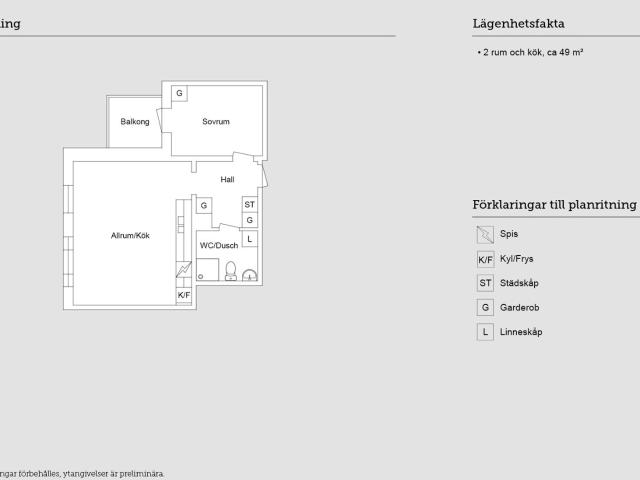 2 rums lägenhet i Umeå 49 m² 6 758 kr