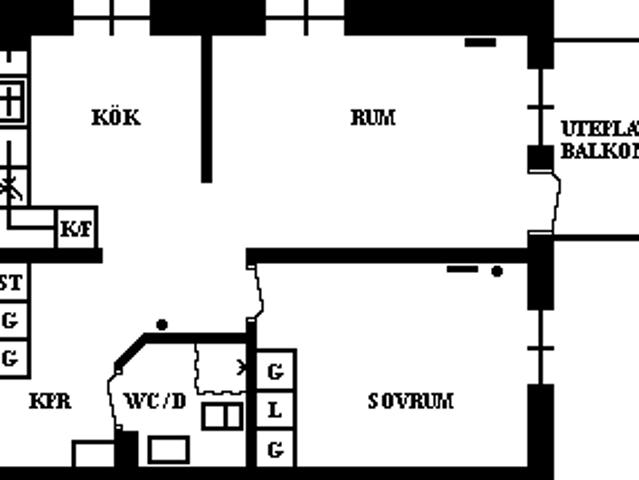 2 rums lägenhet i Umeå 54 m² 6 345 kr