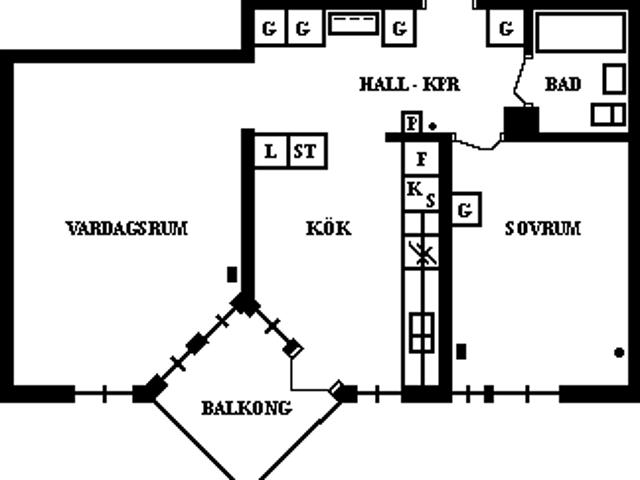 2 rums lägenhet i Umeå 59 m² 6 994 kr