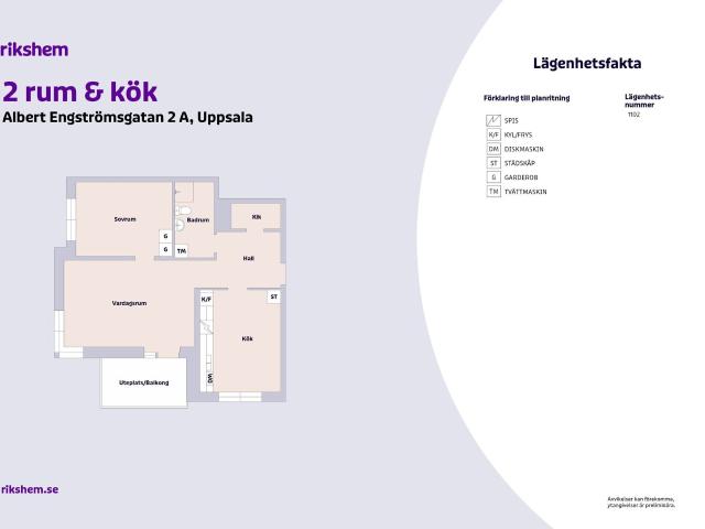 2 rums lägenhet i Uppsala 65 m² 11 303 kr