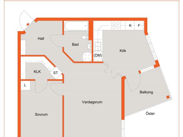 2 rums lägenhet i Växjö 60 m² 7 737 kr