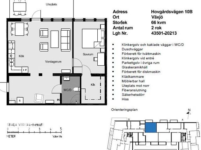 2 rums lägenhet i Växjö 66 m² 9 526 kr