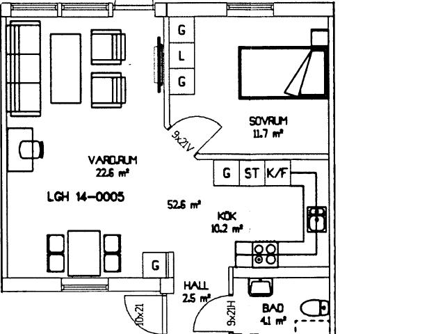 2 rums lägenhet i Arvidsjaur 53 m² 6 580 kr