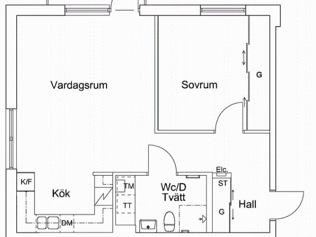 2 rums lägenhet i Bromölla 60 m² 9 465 kr
