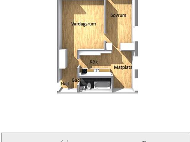 2 rums lägenhet i Centralt 64 m² 6 877 kr