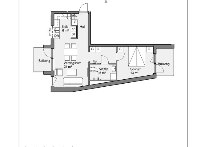 2 rums lägenhet i Falkenberg 52 m² 8 266 kr