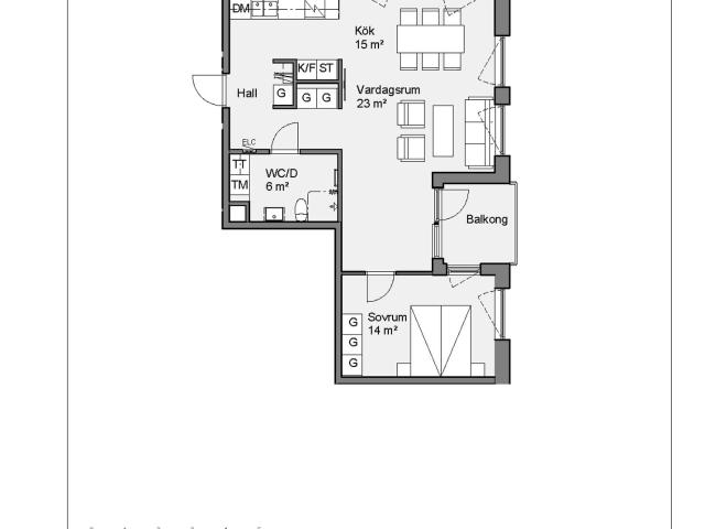 2 rums lägenhet i Falkenberg 67 m² 9 713 kr