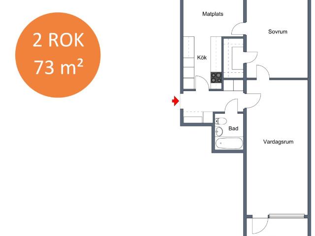 2 rums lägenhet i Karlskrona 73 m² 8 975 kr