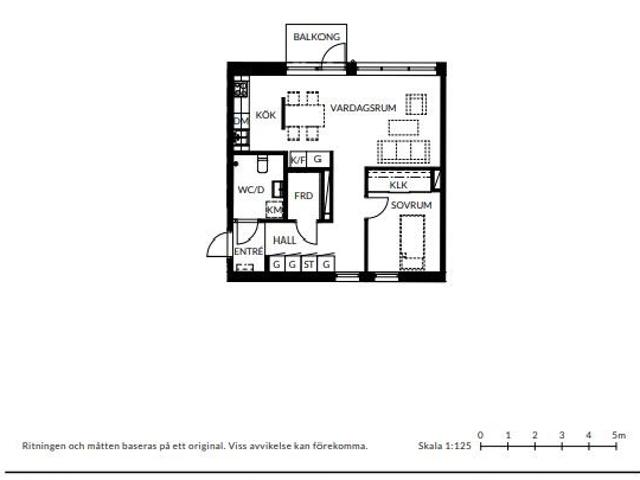 2 rums lägenhet i Kungsbacka 56 m² 11 336 kr