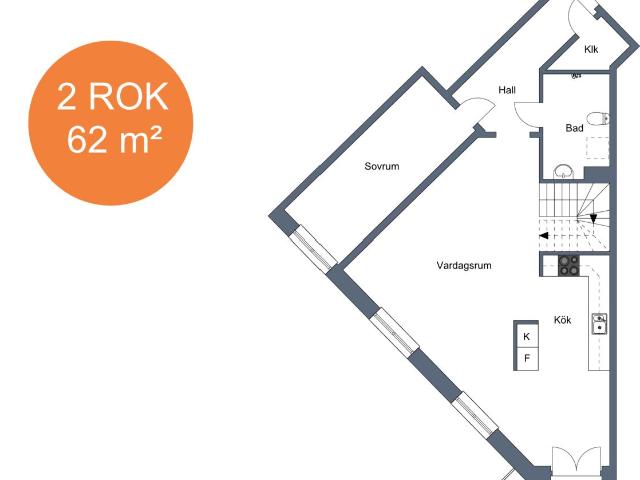 2 rums lägenhet i Landskrona 62 m² 7 878 kr