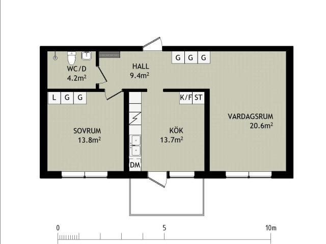 2 rums lägenhet i Lycksele 64 m² 6 456 kr