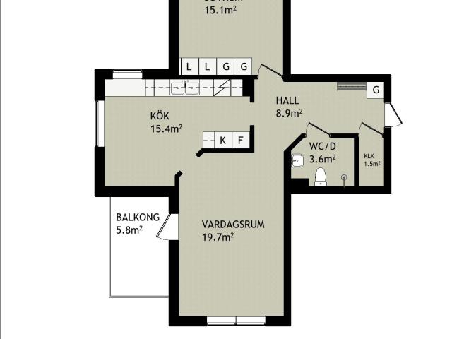 2 rums lägenhet i Lycksele 68 m² 6 540 kr