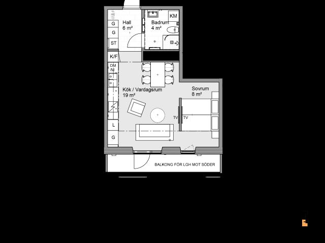 2 rums lägenhet i Malmö 38 m² 9 488 kr