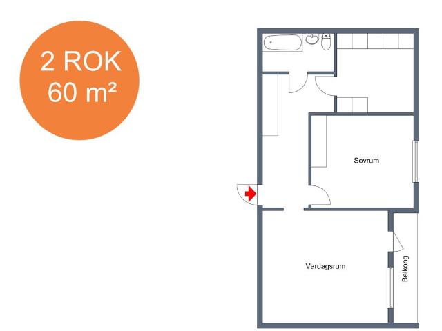 2 rums lägenhet i Ösmo 60 m² 8 823 kr