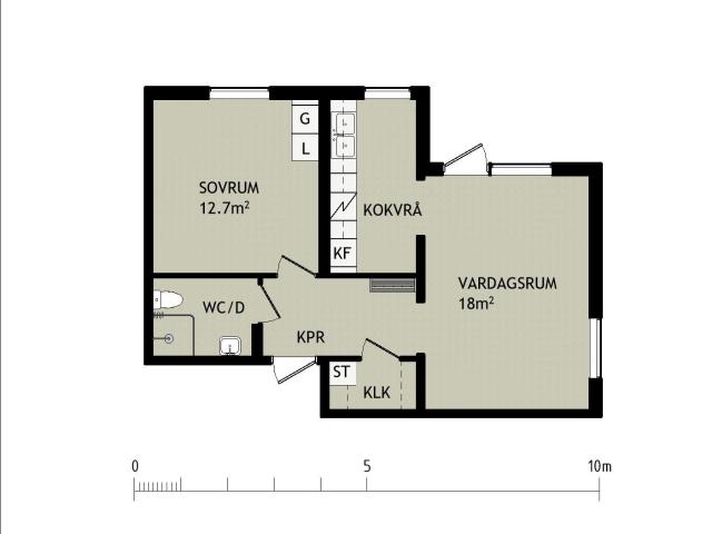 2 rums lägenhet i Örträsk 52 m² 5 413 kr