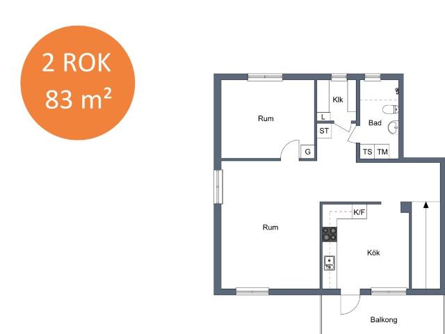 2 rums lägenhet i Rödeby 83 m² 9 118 kr