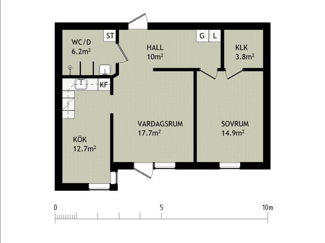 2 rums lägenhet i Rusksele 67 m² 6 466 kr