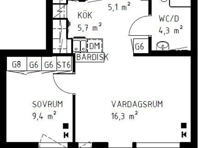 2 rums lägenhet i Skellefteå 42 m² 7 818 kr