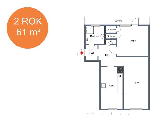 2 rums lägenhet i Södertälje 61 m² 8 949 kr