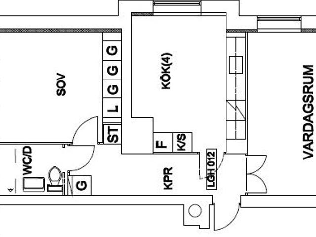 2 rums lägenhet i SLOTTSBRON 58 m² 6 375 kr
