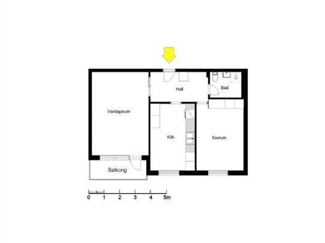 2 rums lägenhet i Svalöv 58 m² 6 579 kr