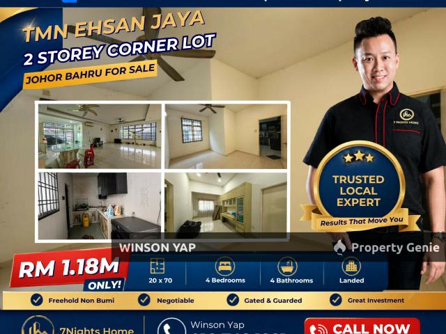 2 Storey Terrace Corner Lot Ehsan Jaya JB Fully Extended Southeast