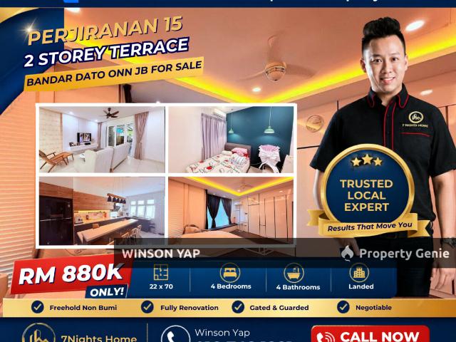 2 Storey Terrace House Perjiranan 15 Bandar Dato Onn JB Fully Extended