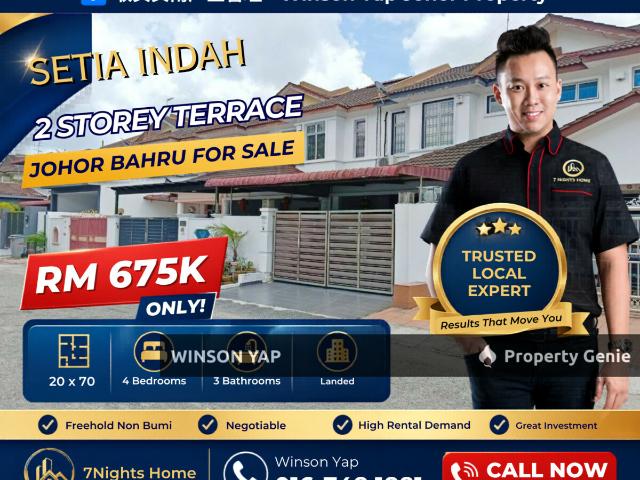 2 Storey Terrace House Taman Setia Indah JB Freehold G&G