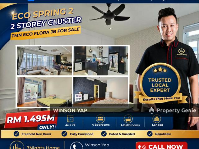 2 Storey Cluster House Eco Spring 2 JB Renovated Design Negotiable