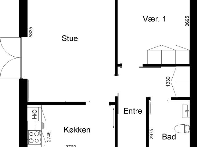 2 værelses hus i Harboøre