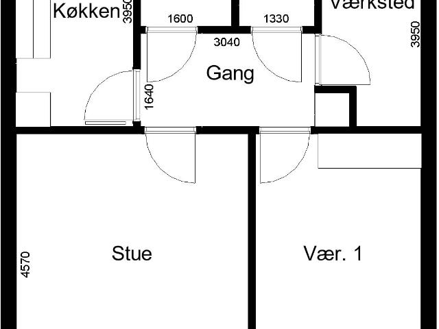 2 værelses hus i Spøttrup