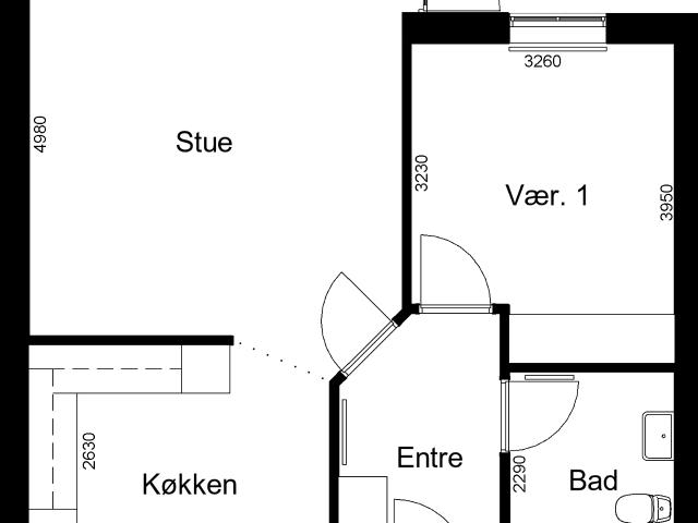 2 værelses hus i Spøttrup