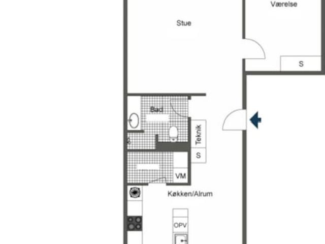 2 værelses lejlighed Kanslergade, 5000 Odense C
