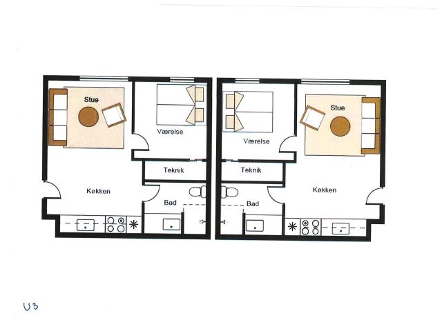 2 værelses lejlighed på 43 m²