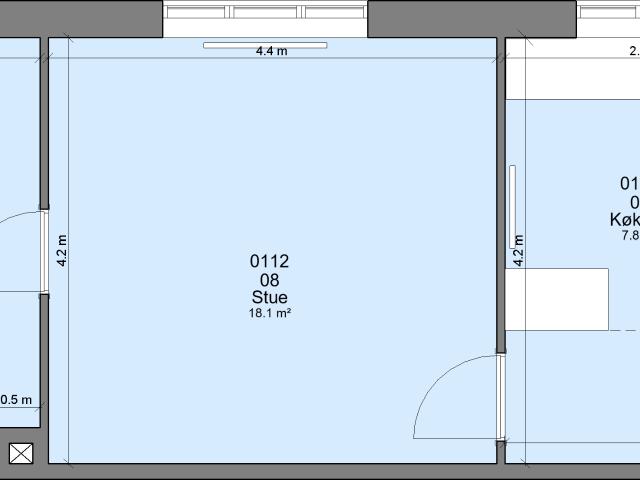 2 værelses lejlighed på 55 m²
