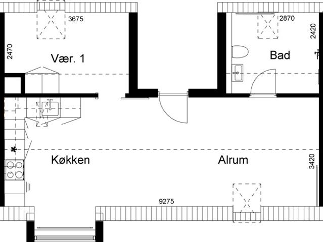 2 værelses lejlighed på 59 m2, Grenaa, Aarhus