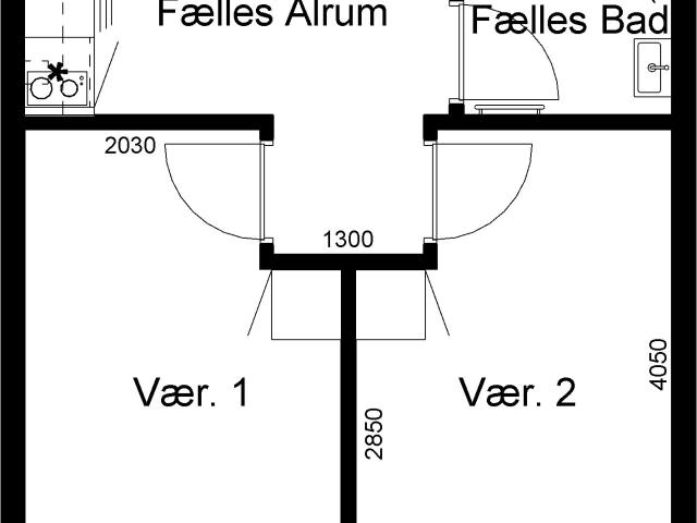 2 værelses lejlighed på 50 m²