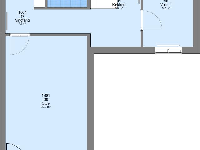 2 værelses lejlighed på 64 m²