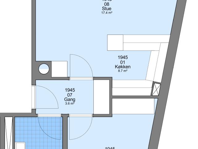 2 værelses lejlighed på 64 m²