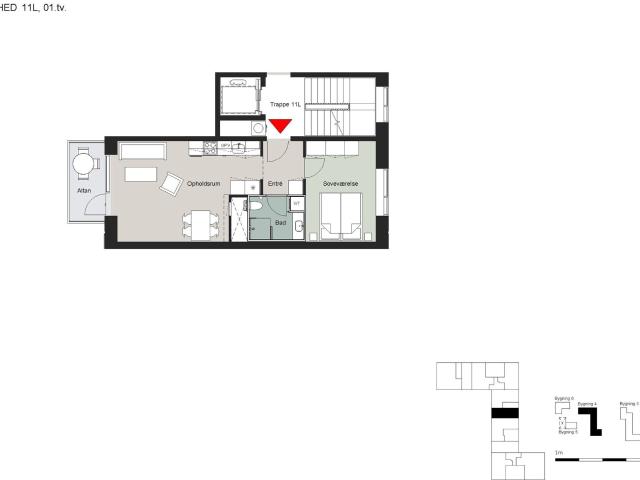2 værelses lejlighed på 65 m²