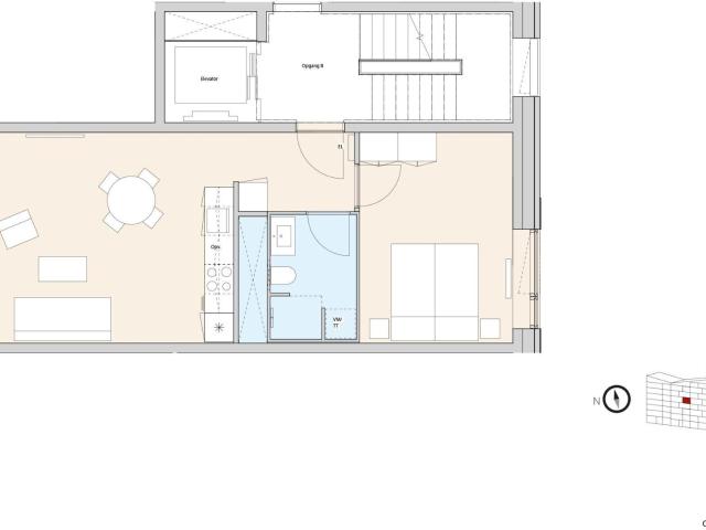 2 værelses lejlighed på 66 m²