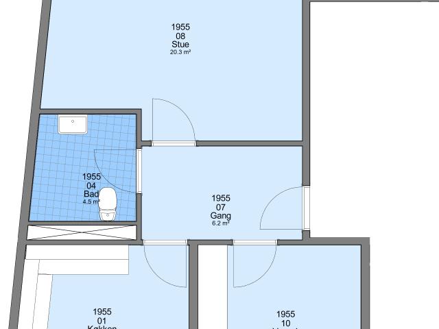 2 værelses lejlighed på 67 m²